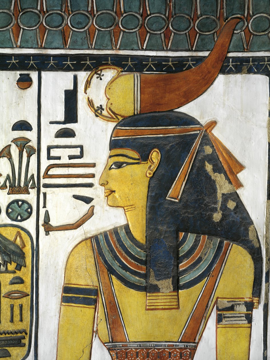 Egypt, Thebes, Luxor, Valley of the Queens, Tomb of Nefertari, Vestibule, Mural paintings, Goddess Selket by Egyptian 19th Dynasty