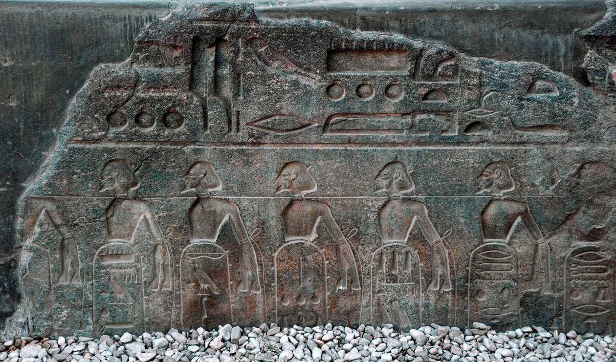 Egyptian Antiquity: Detail of a Relief Decorating the Emblems of Territories Conquered by Pharaoh Ramses II by Egyptian 19th Dynasty