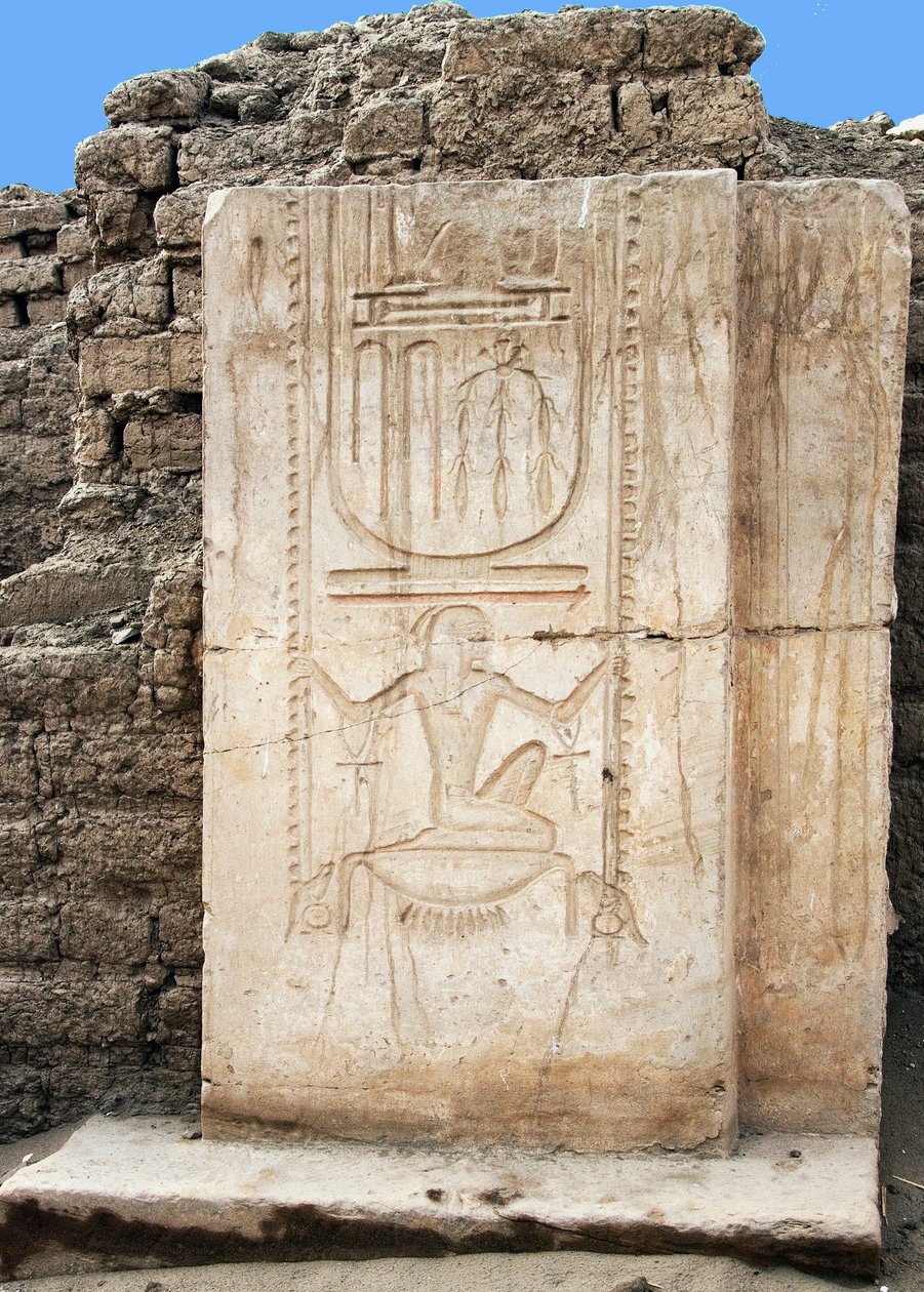 Egyptian Antiquity: Stele of Pharaoh Ramses II with Longevity Vow by Egyptian 19th Dynasty