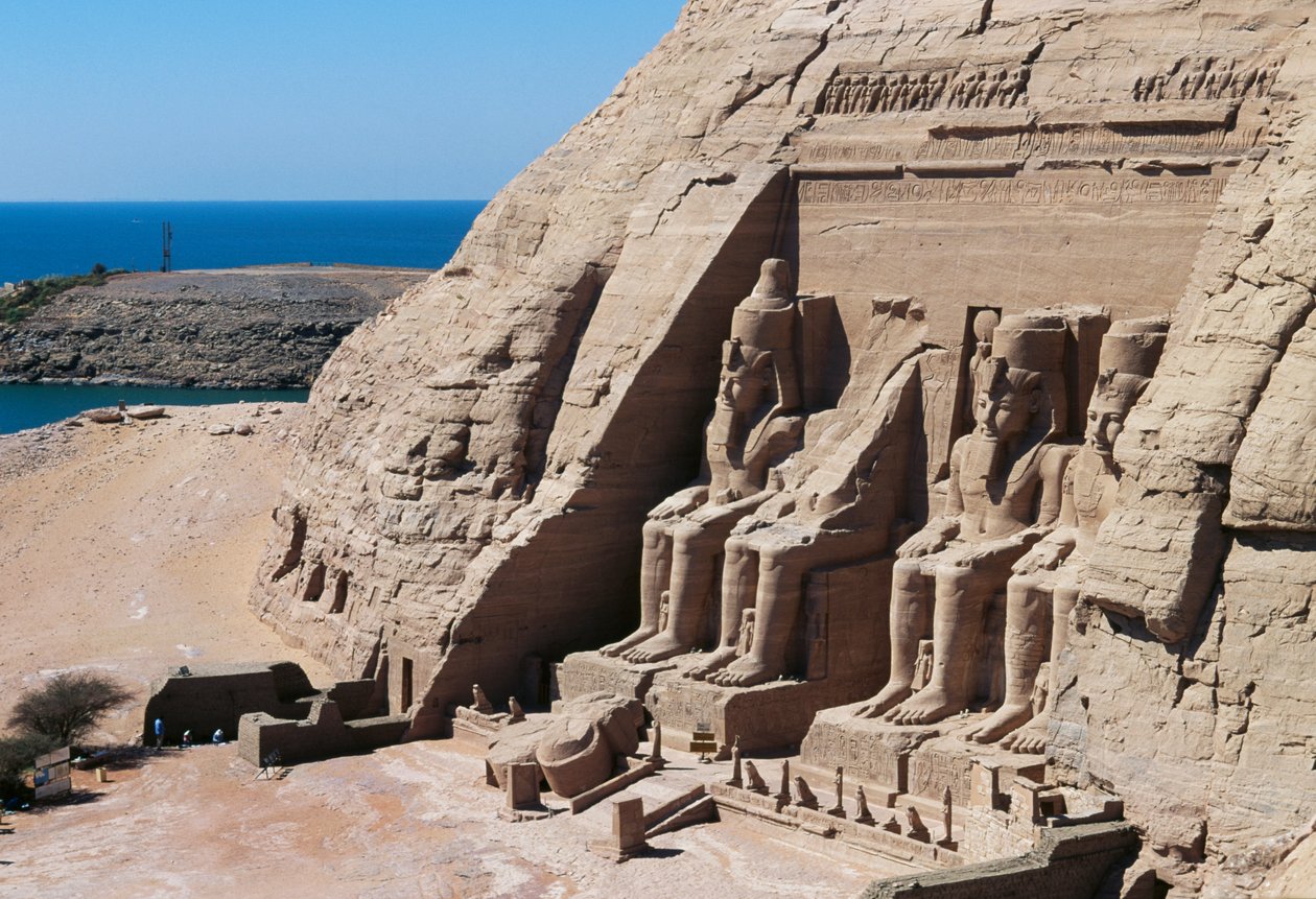 Facade of Temple of Ramesses II, Abu Simbel, Egypt, New Kingdom, Dynasty XIX by Egyptian 19th Dynasty