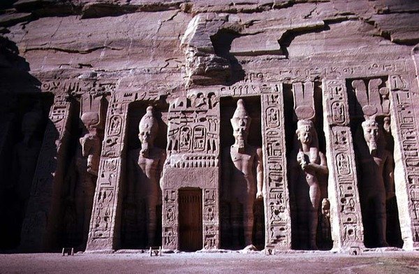 Facade of the Temple of Queen Nefertari, New Kingdom, c.1250 BC by Egyptian 19th Dynasty
