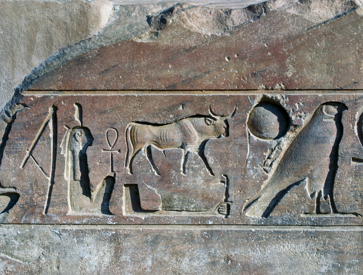 Hieroglyphics with name of Ramesses II, base of obelisk, Temple of