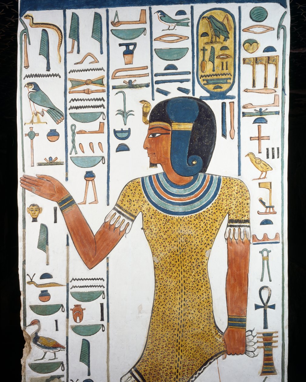 Horus-Neg-Itef, fresco, south-east pillar of the burial chamber, Tomb of Queen Nefertari (QV66), Valley of the Queens, Thebes by Egyptian 19th Dynasty