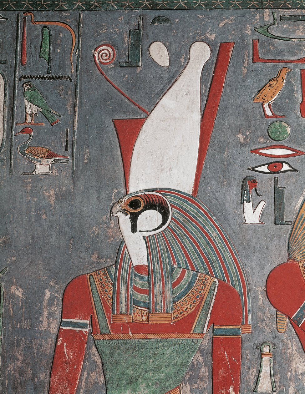 Horus Wearing Double Crown, Tomb of Horemheb, Valley of Kings, Louxor, Ancient Thebes by Egyptian 19th Dynasty