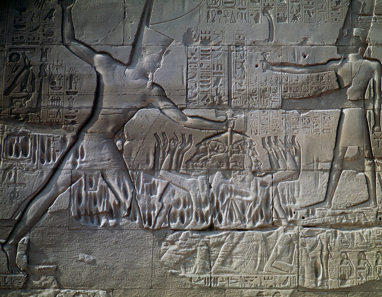 Libyan Prisoners, Relief, Outer Wall of the Great Hypostyle Hall, Temple of Amun, Karnak Temple Complex by Egyptian 19th Dynasty