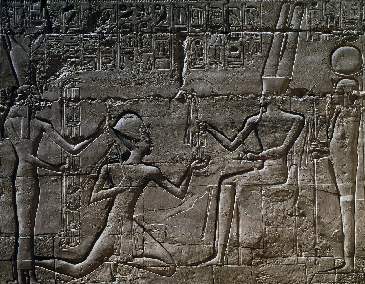 Ramesses II in Front of Amun-Ra, Relief, Great Hypostyle Hall, Temple of Amun, Karnak Temple Complex by Egyptian 19th Dynasty