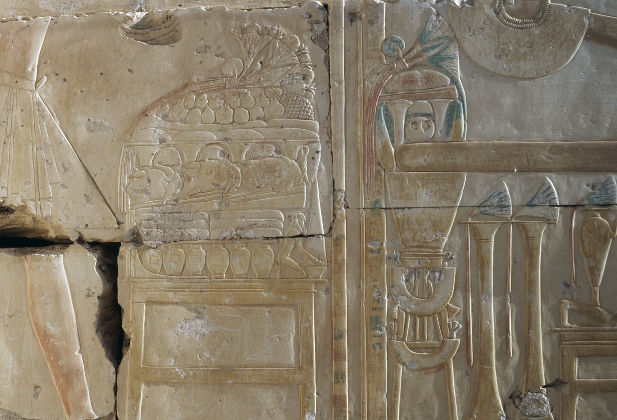 Relief, Temple of Ramses II, Abydos, Egypt, Egyptian Civilization, New Kingdom, Dynasty XIX by Egyptian 19th Dynasty
