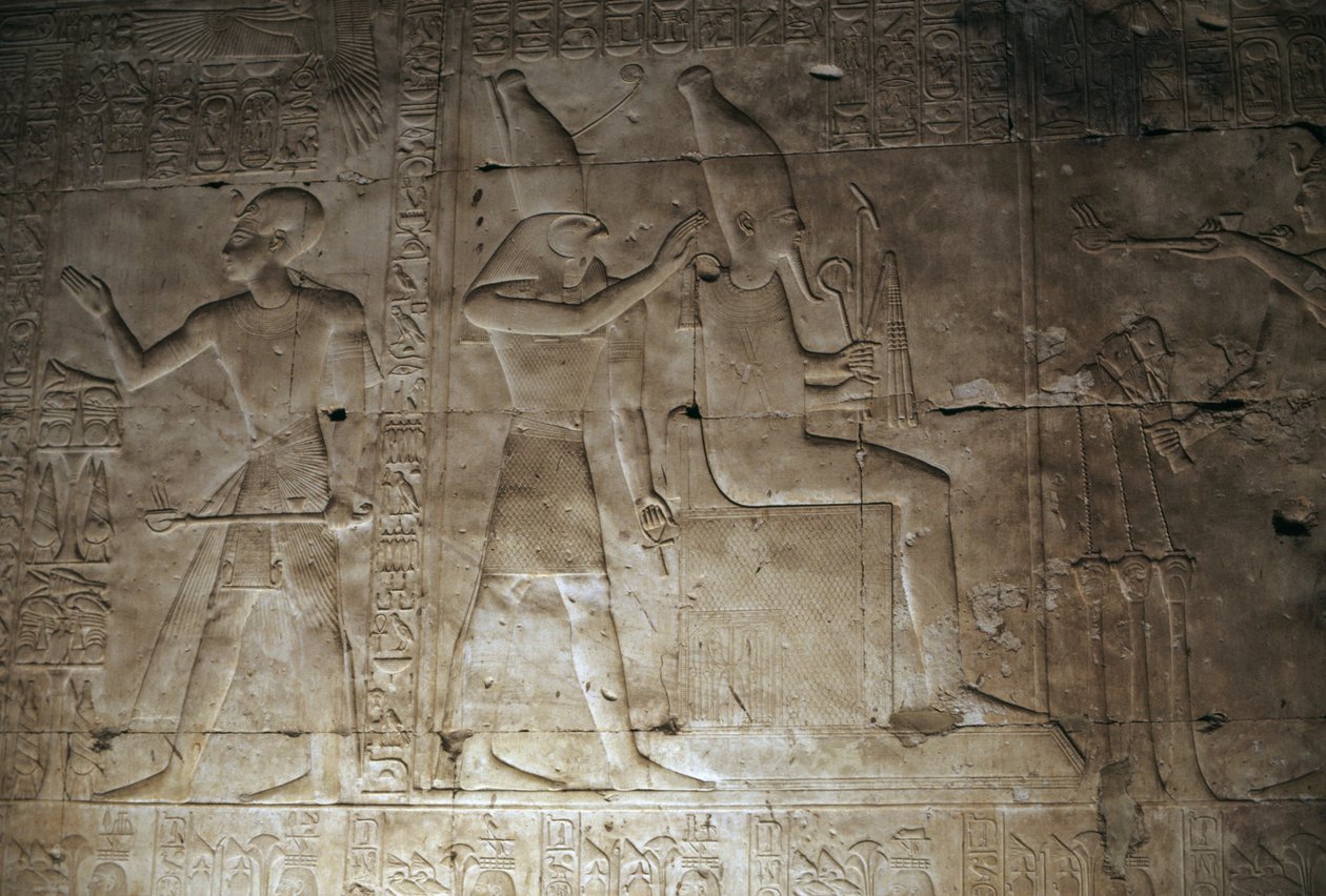 Relief, Temple of Seti I, Abydos, Egypt by Egyptian 19th Dynasty