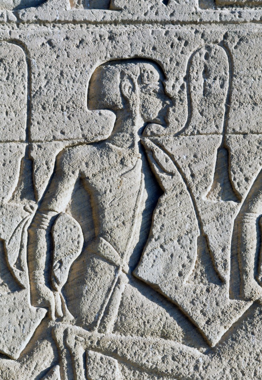 Relief depicting prisoner from Battle of Kadesh, (detail) by Egyptian 19th Dynasty