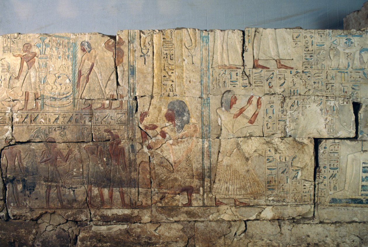 Relief from the Tomb of Netcherouymes, high official of Ramesses II, Saqqara, Egypt, Egyptian Civilization, New Kingdom, Dynasty XIX by Egyptian 19th Dynasty