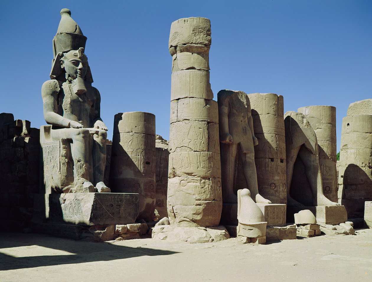 Seated statue of Ramesses II in the Peristyle Court