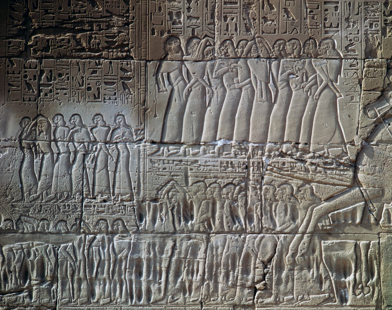 The Conquests of Seti I in Syria and Palestine, relief, outer wall of Great Hypostyle Hall, Temple of Amun, Karnak Temple Complex by Egyptian 19th Dynasty