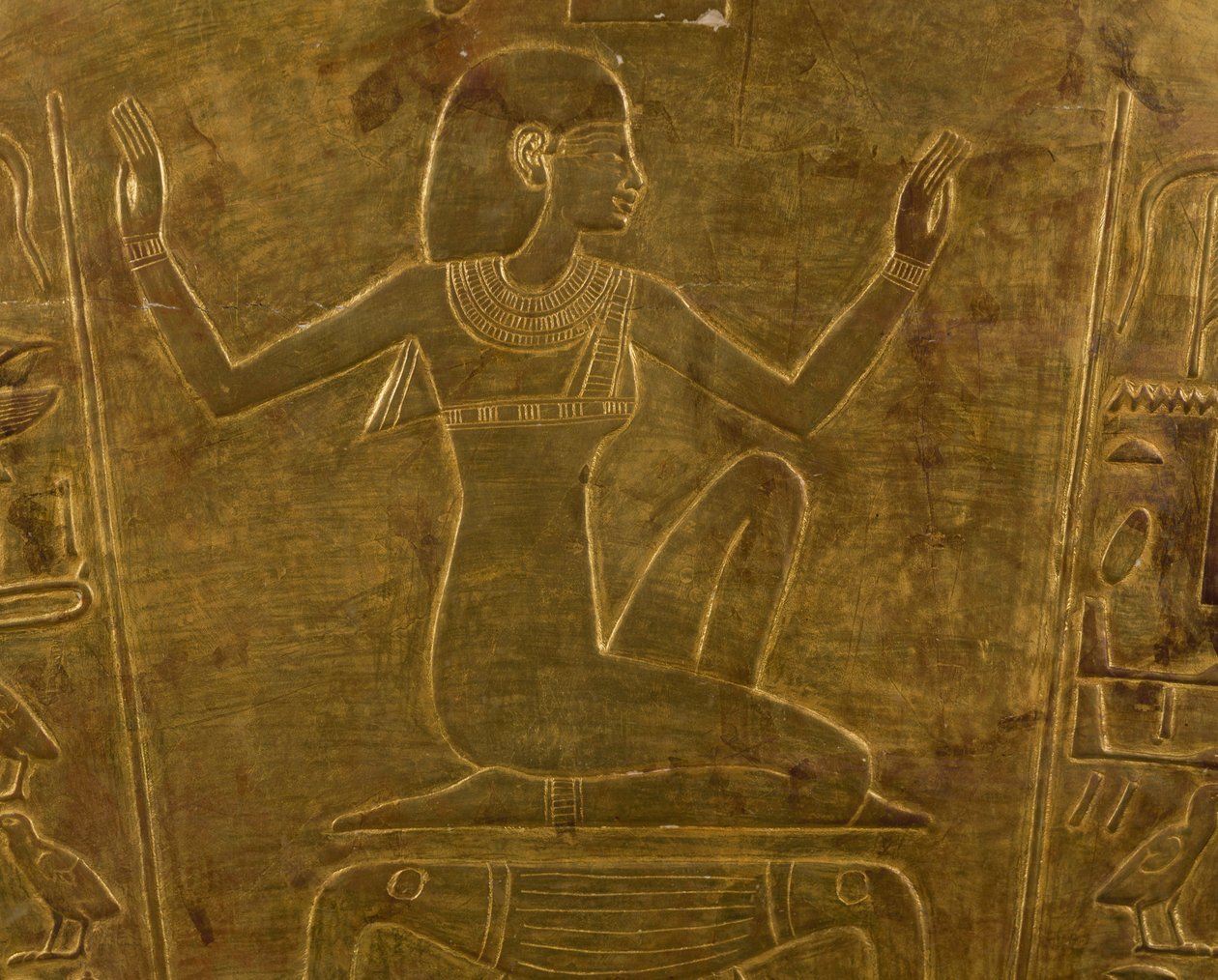 The Goddess Isis, Decorative Detail of Sarcophagus of Queen Tuya, Mother of Ramesses II by Egyptian 19th Dynasty