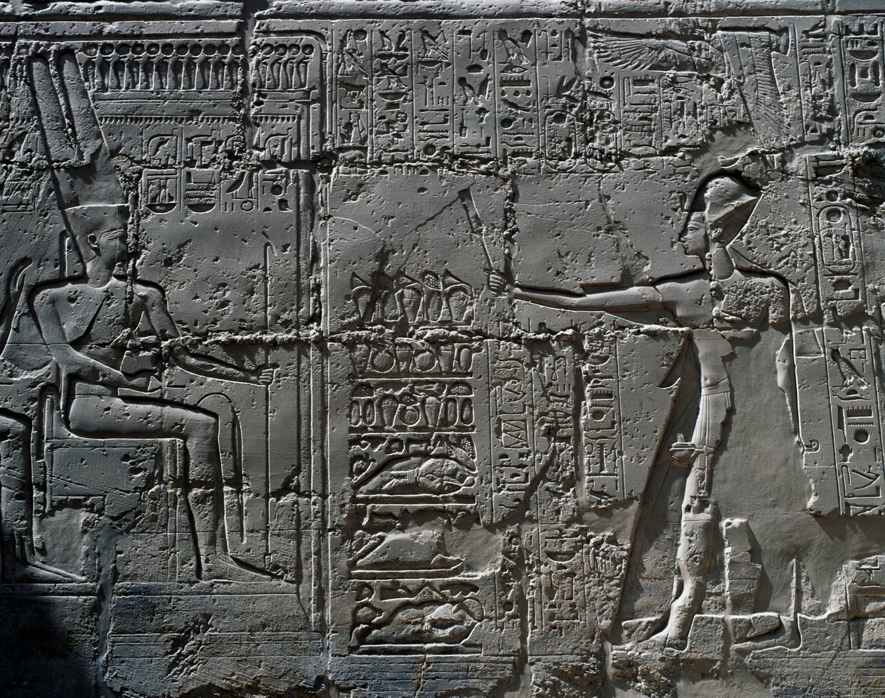 The king before God Amun (detail) by Egyptian 19th Dynasty