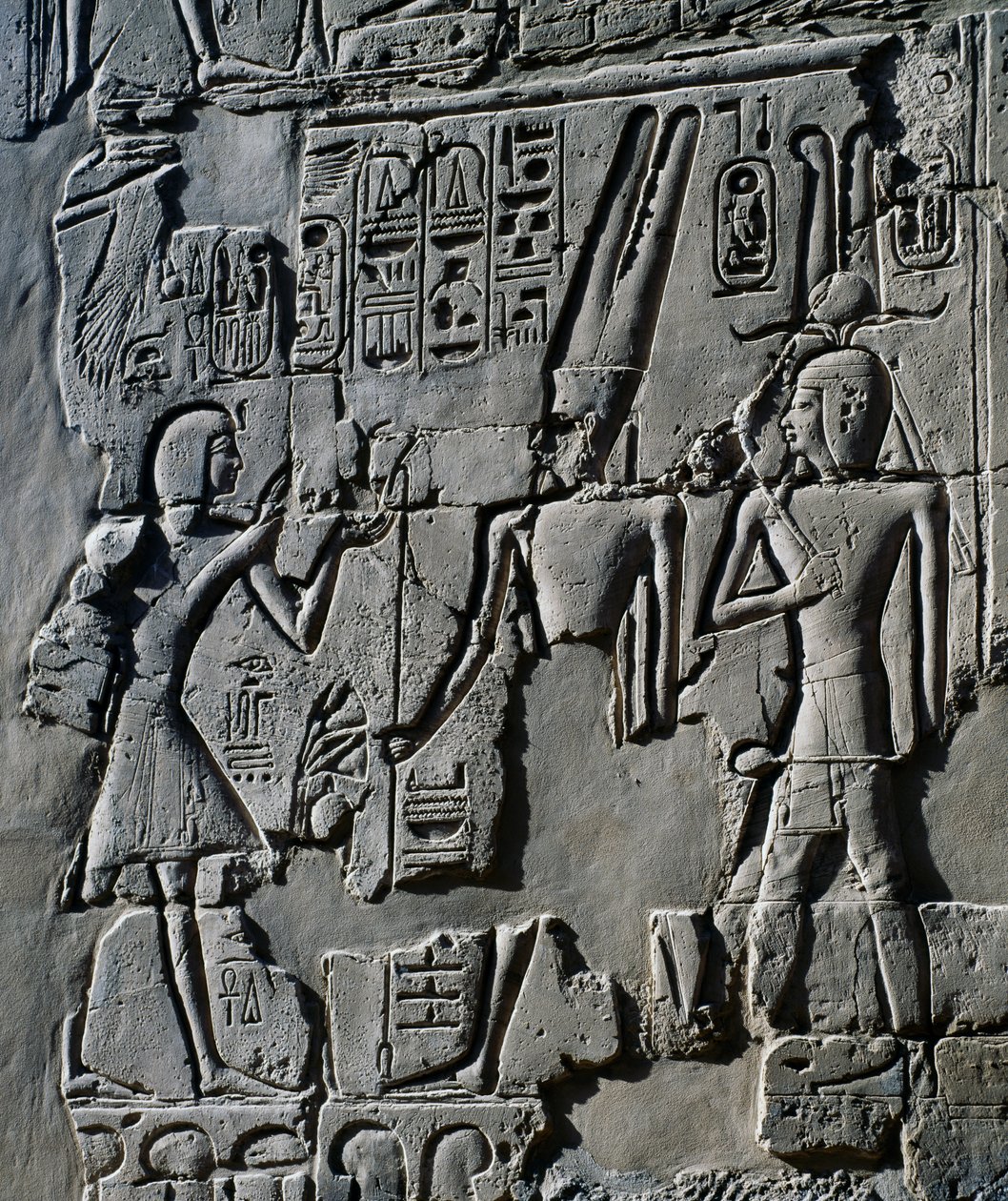 Young Ramesses II Before God Amun (detail) by Egyptian 19th Dynasty
