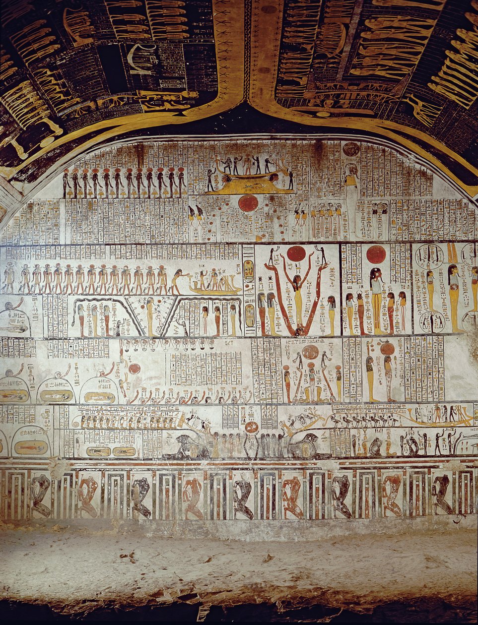 Detail of the Book of the Earth, from the Burial Chamber of the Tomb of Ramesses VI, New Kingdom by Egyptian 20th Dynasty