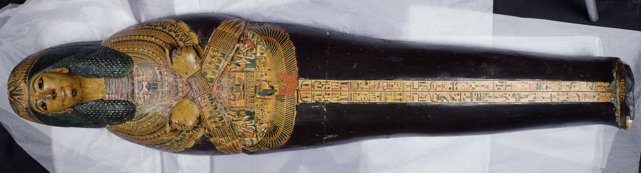 Inner lid of the mummy of Nesyamun, possibly found at Deir El-Bahri, New Kingdom, c.1100 BC by Egyptian 20th Dynasty