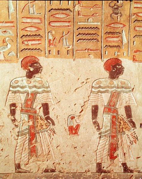 Nubians, from the Tomb of Ramesses III (c.1184-1153 BC) New Kingdom by Egyptian 20th Dynasty