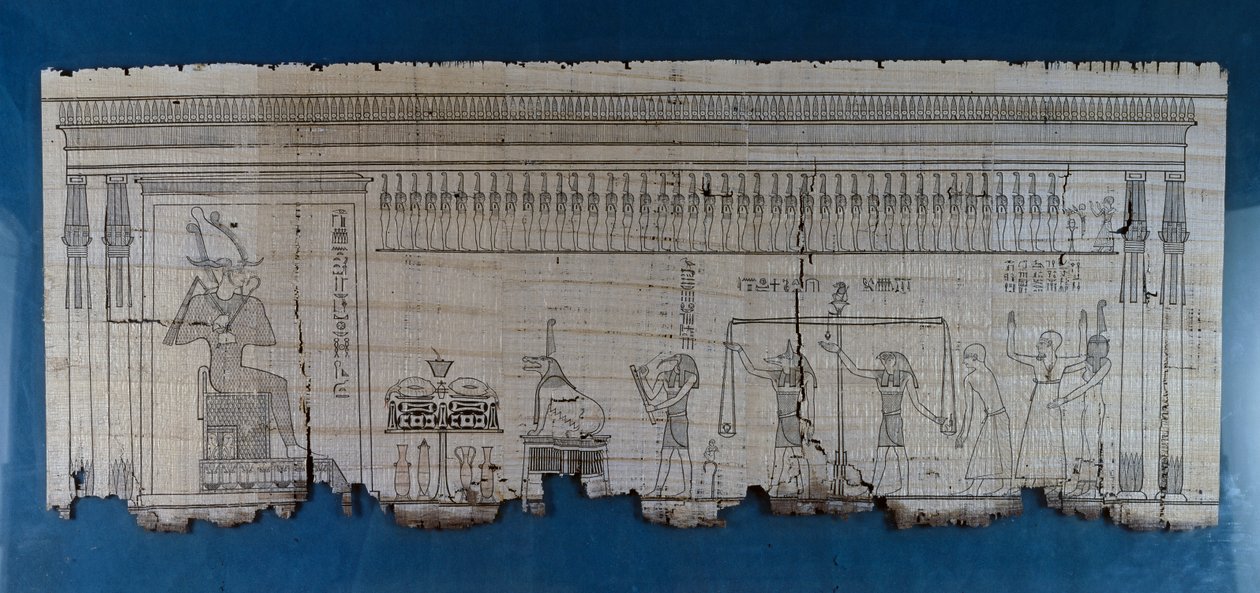 Papyrus depicting satirical scene, ca 1100 BC, dating from reign of Ramesses IX, Egyptian Civilisation, New Kingdom, Dynasty XX by Egyptian 20th Dynasty