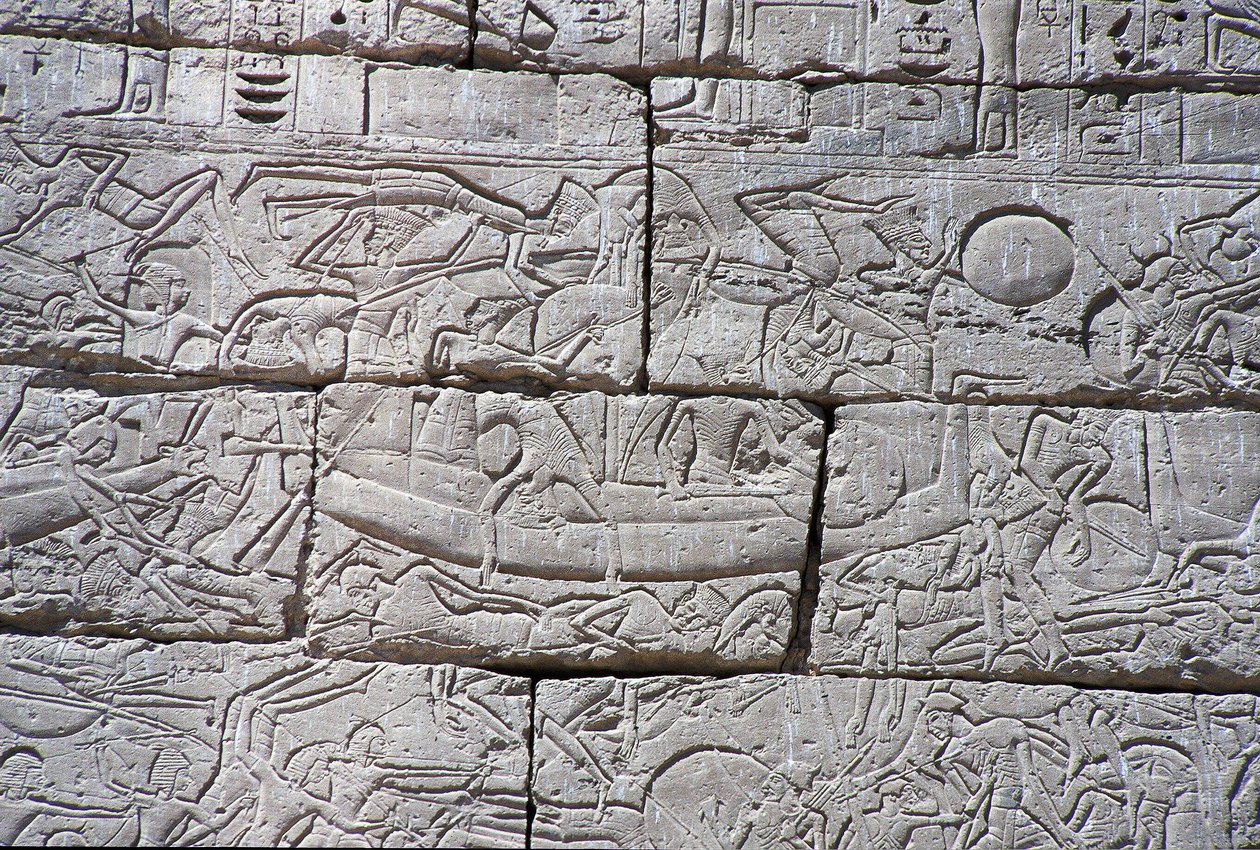 The Sea People, Naval Battle of Ramses III, Medinet Habu by Egyptian 20th Dynasty
