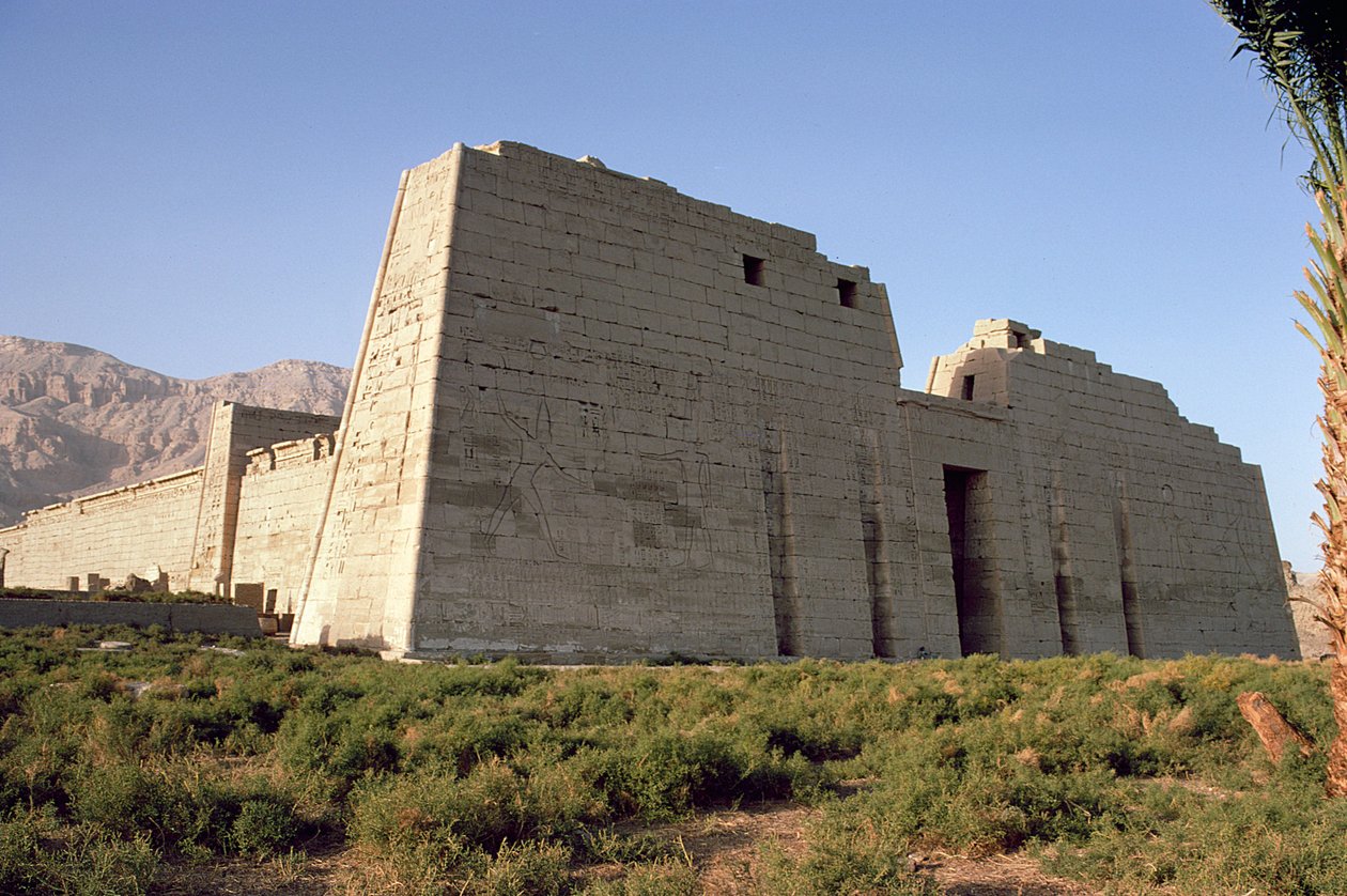 View of the First Pylon of the Mortuary Temple of Ramesses III (c.1184-1153 BC) New Kingdom by Egyptian 20th Dynasty
