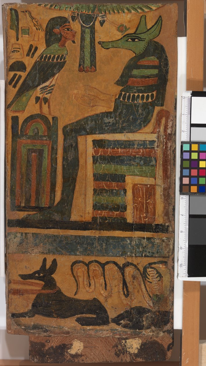 Anubis and the Soul of the Deceased, from a sarcophagus by Egyptian 26th Dynasty