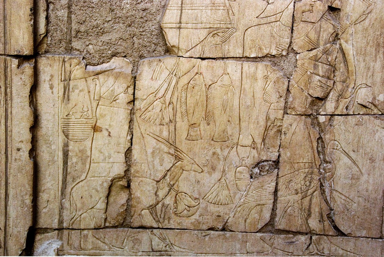Relief representing bearers of offerings. Tomb of Ankh-Hor (TT414), 26th Dynasty, Luxor (Thebes), Egypt by Egyptian 26th Dynasty