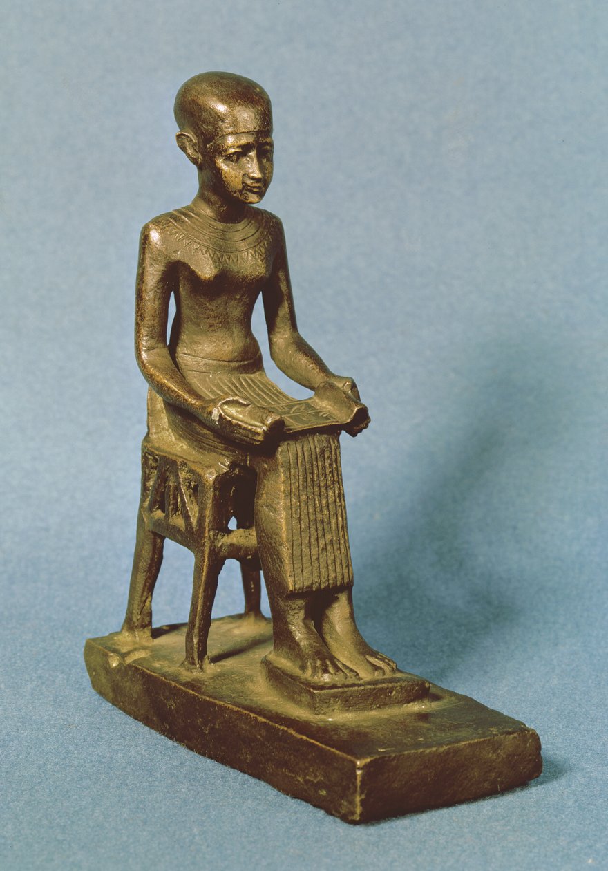Seated statue of Imhotep by Egyptian 26th Dynasty