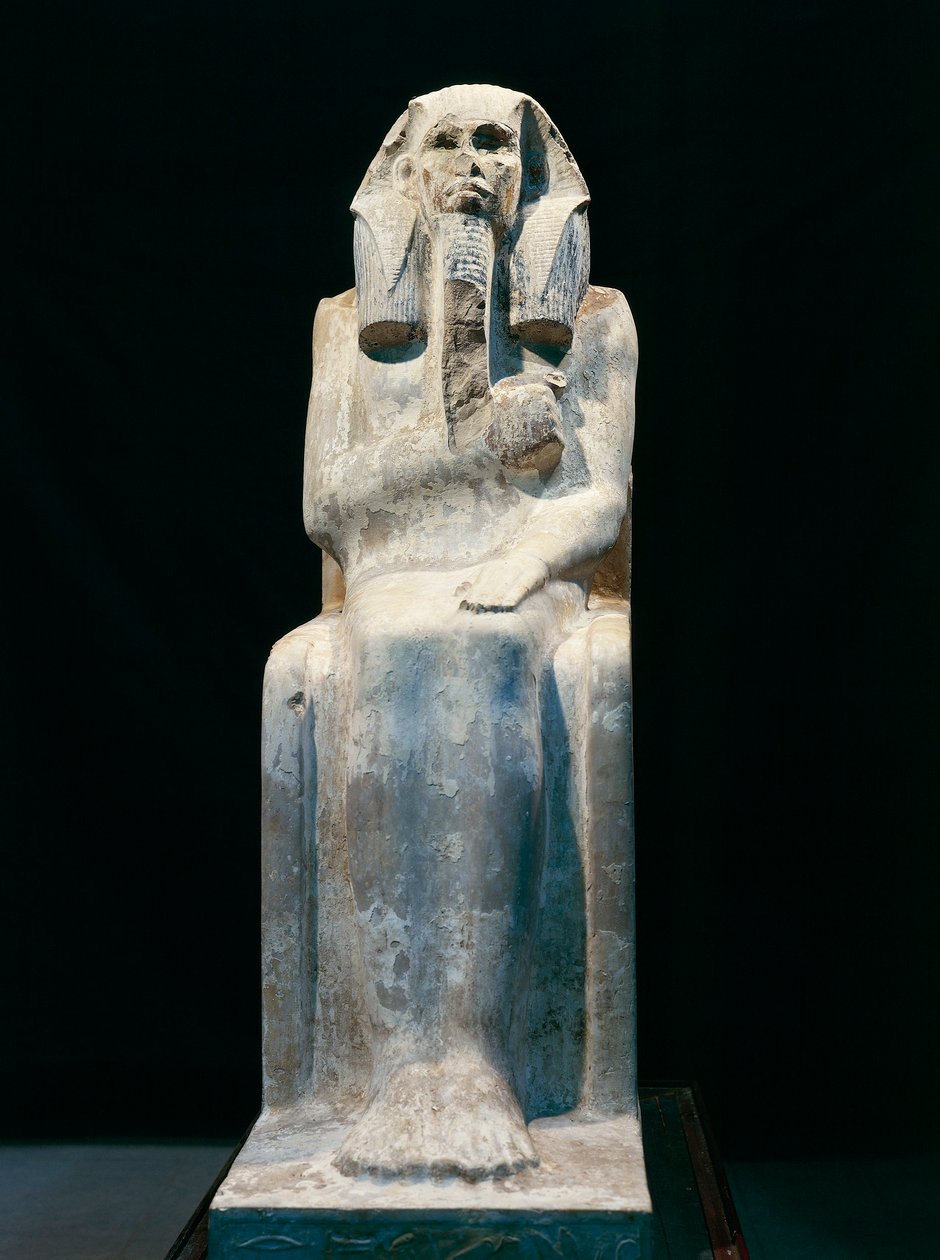 Statue of Pharaoh Gioser, from Saqqara, Dynasty III by Egyptian 3rd Dynasty