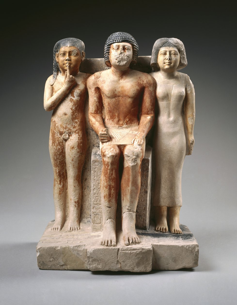 Statue of Nykara and his Family, Late 5th Dynasty, Old Kingdom, c.2455-2350 BC by Egyptian 5th Dynasty