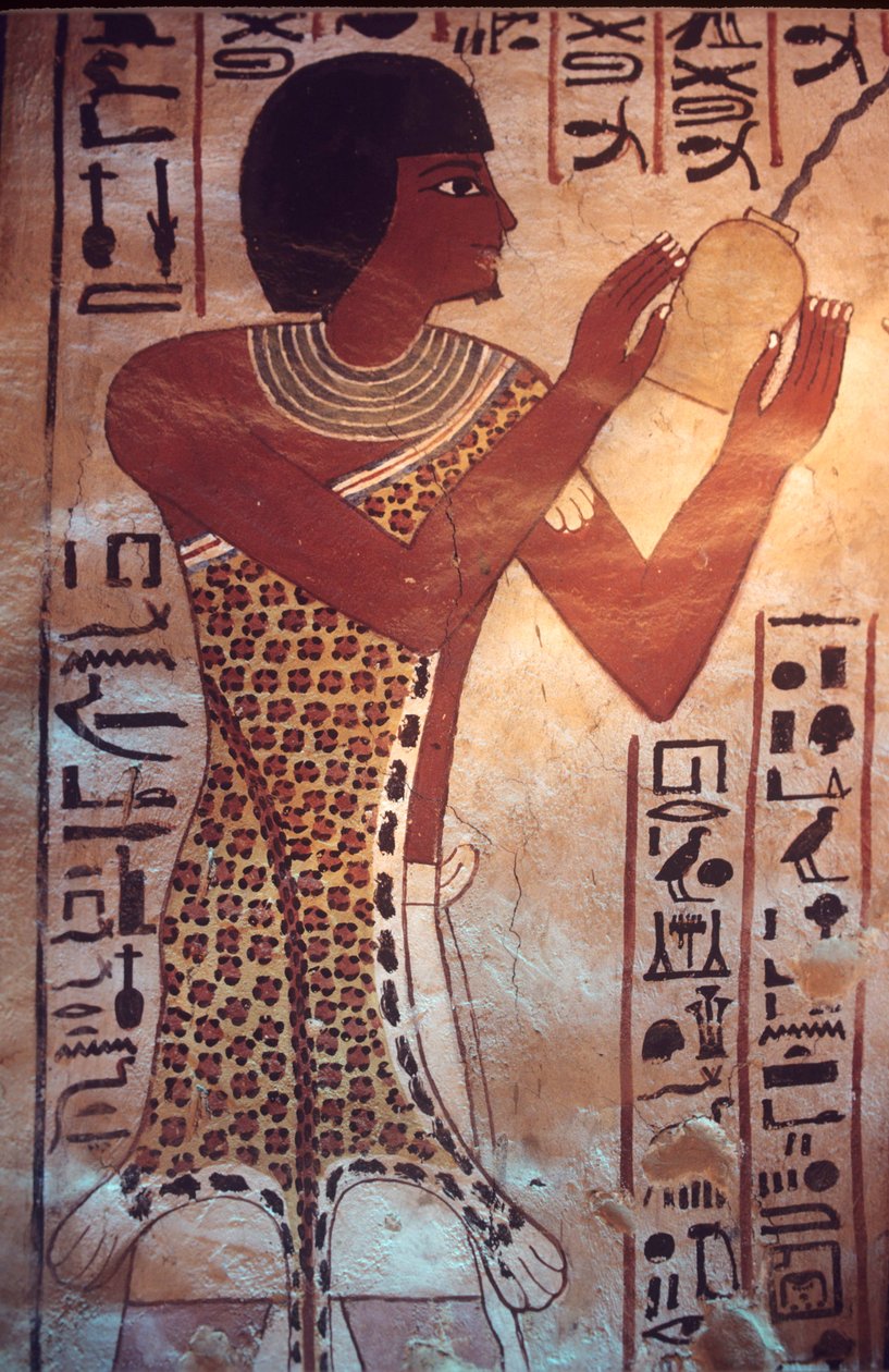 Ancient Egypt, Tomb of Sennufer, Thebes, Luxor, Wall painting, fresco, mural, Sennufer