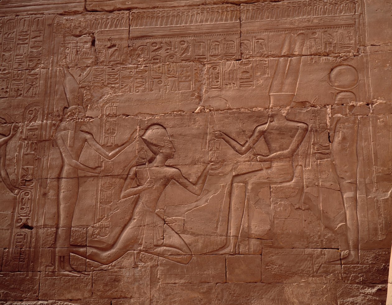 Egyptian Antiquity: Relief Decorating the Walls of the Temple of Karnak, Egypt by Egyptian Egyptian