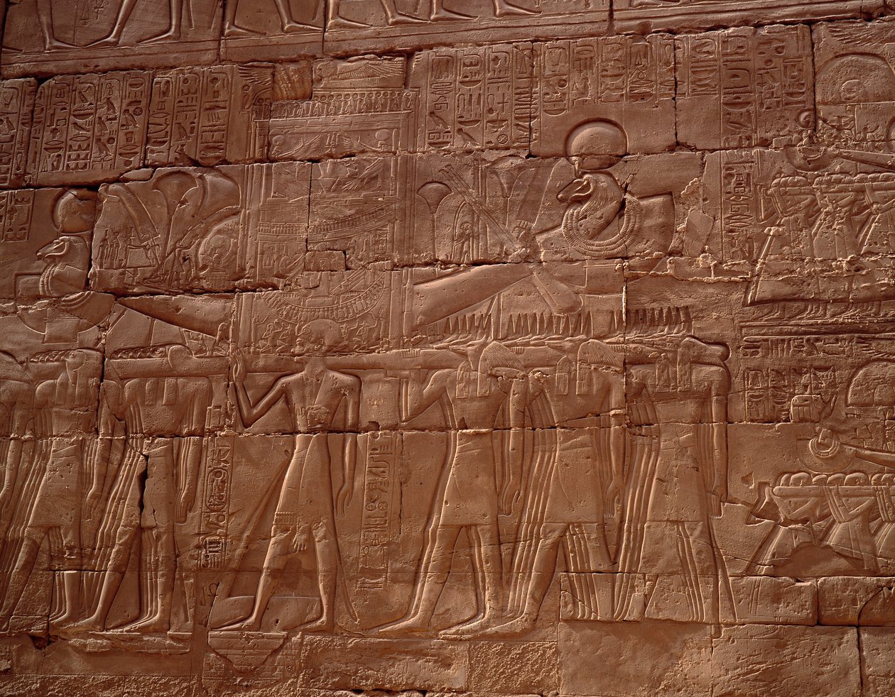 Egyptian antiquity: relief from the temple of Karnak, Luxor, Egypt by Egyptian Egyptian