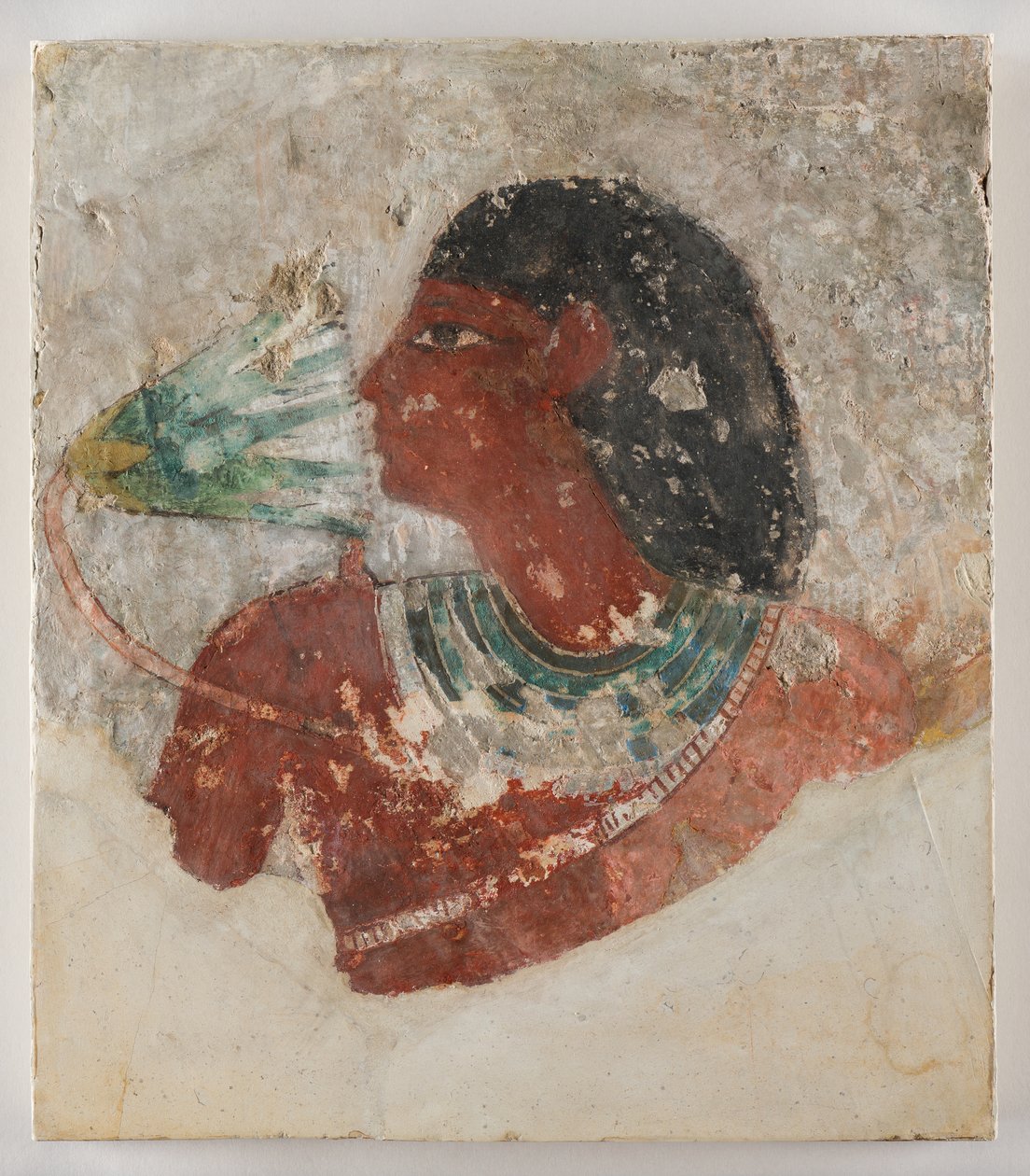 Painting of a Man Smelling a Lotus Flower, c.1479-1390 BCE by Egyptian Egyptian
