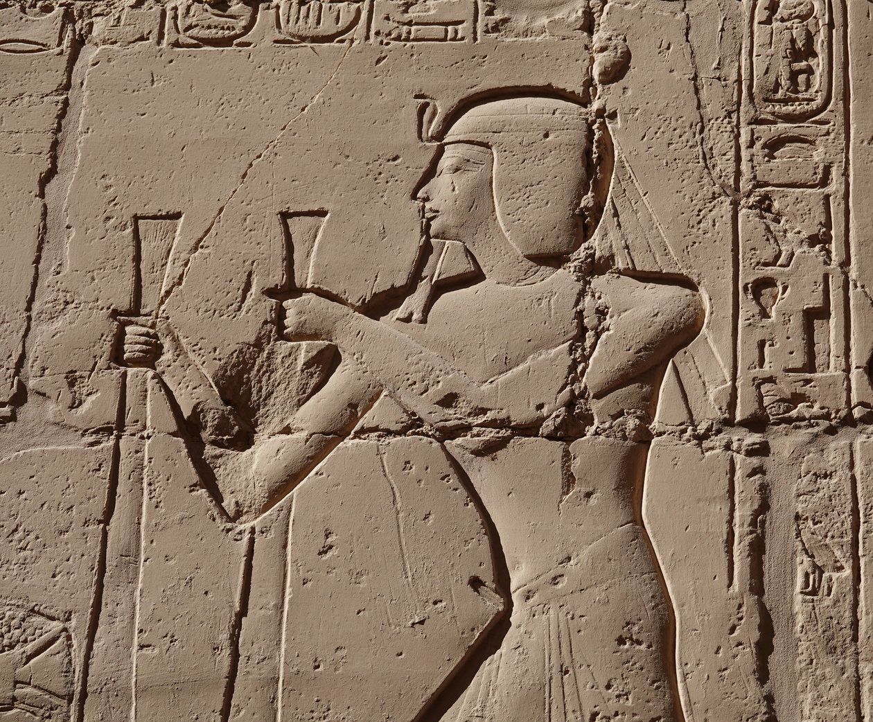 Pharaoh Wearing a Cobra, Luxor Temple by Egyptian Egyptian