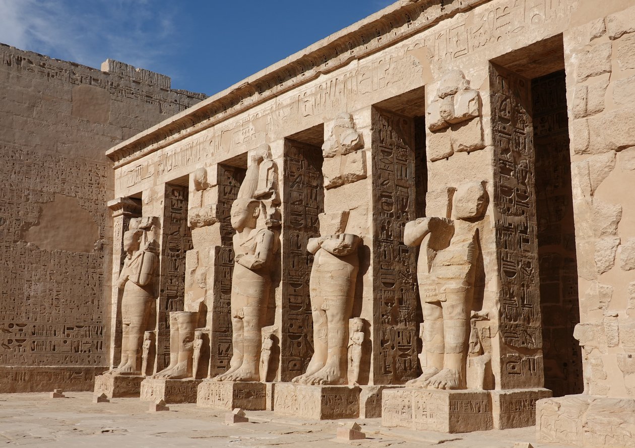 Sculptures of the deities, Horus temple, Edfu by Egyptian Egyptian