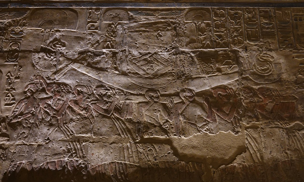 Slaves Carrying a Boat, Luxor Temple by Egyptian Egyptian