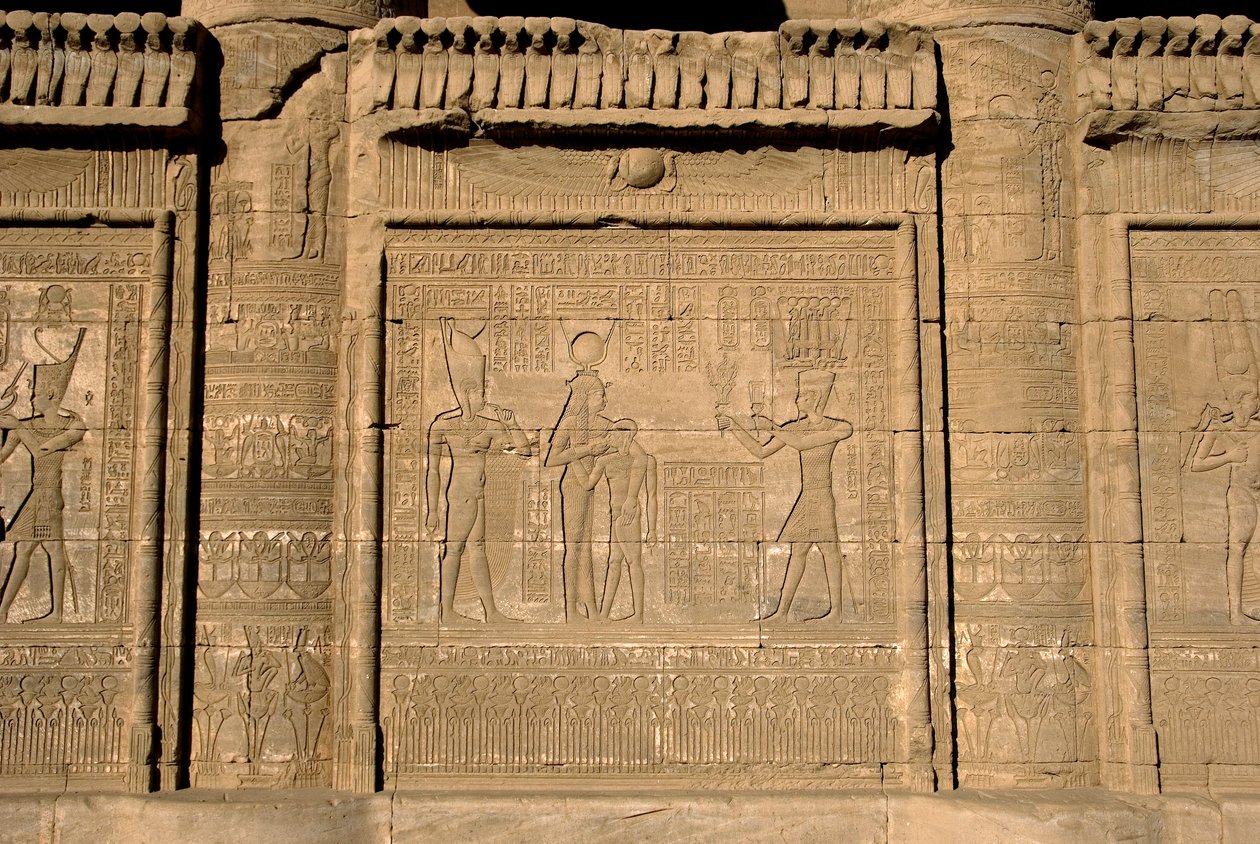 Egyptian antiquity: Roman mammisi commemorating the birth of Ihy, son of Isis. Temple of Hathor, Denderah, Egypt by Egyptian Ptolemaic Period