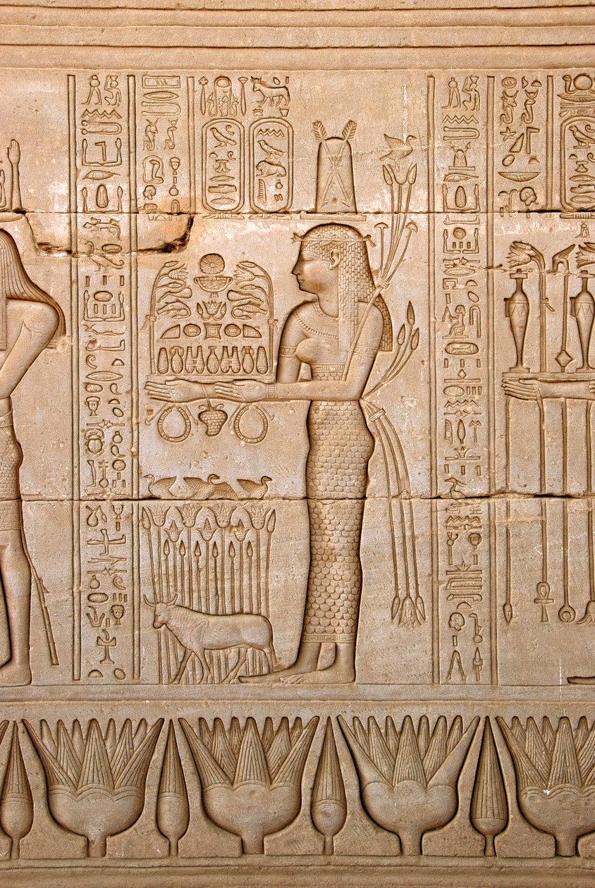 Representation of a Woman Bringing Offerings to the Goddess, Temple of Hathor, Denderah, Egypt by Egyptian Ptolemaic Period