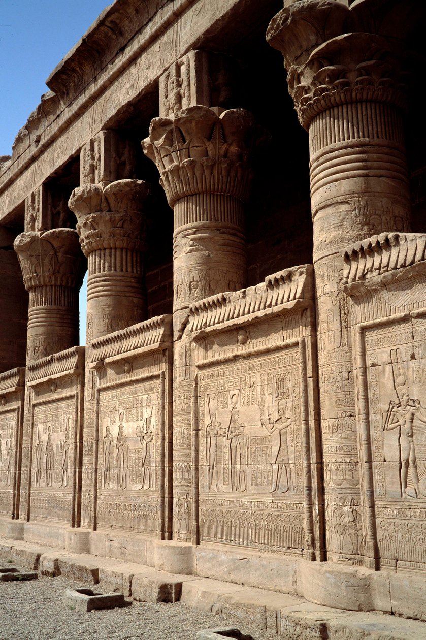 Egyptian architecture: view of the Temple of Hathor in Denderah by Egyptian Ptolemaic Period