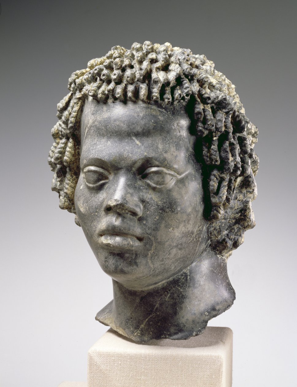Head of a Black Man, late second century BC by Egyptian Ptolemaic Period