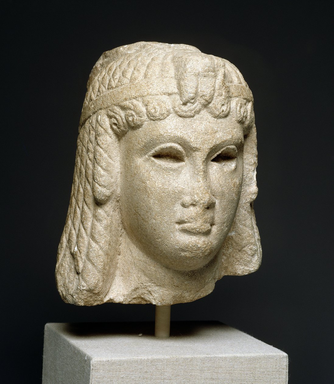 Head of a Queen Wearing a Heavy Wig, possibly Cleopatra VII (69-30BC) by Egyptian Ptolemaic Period
