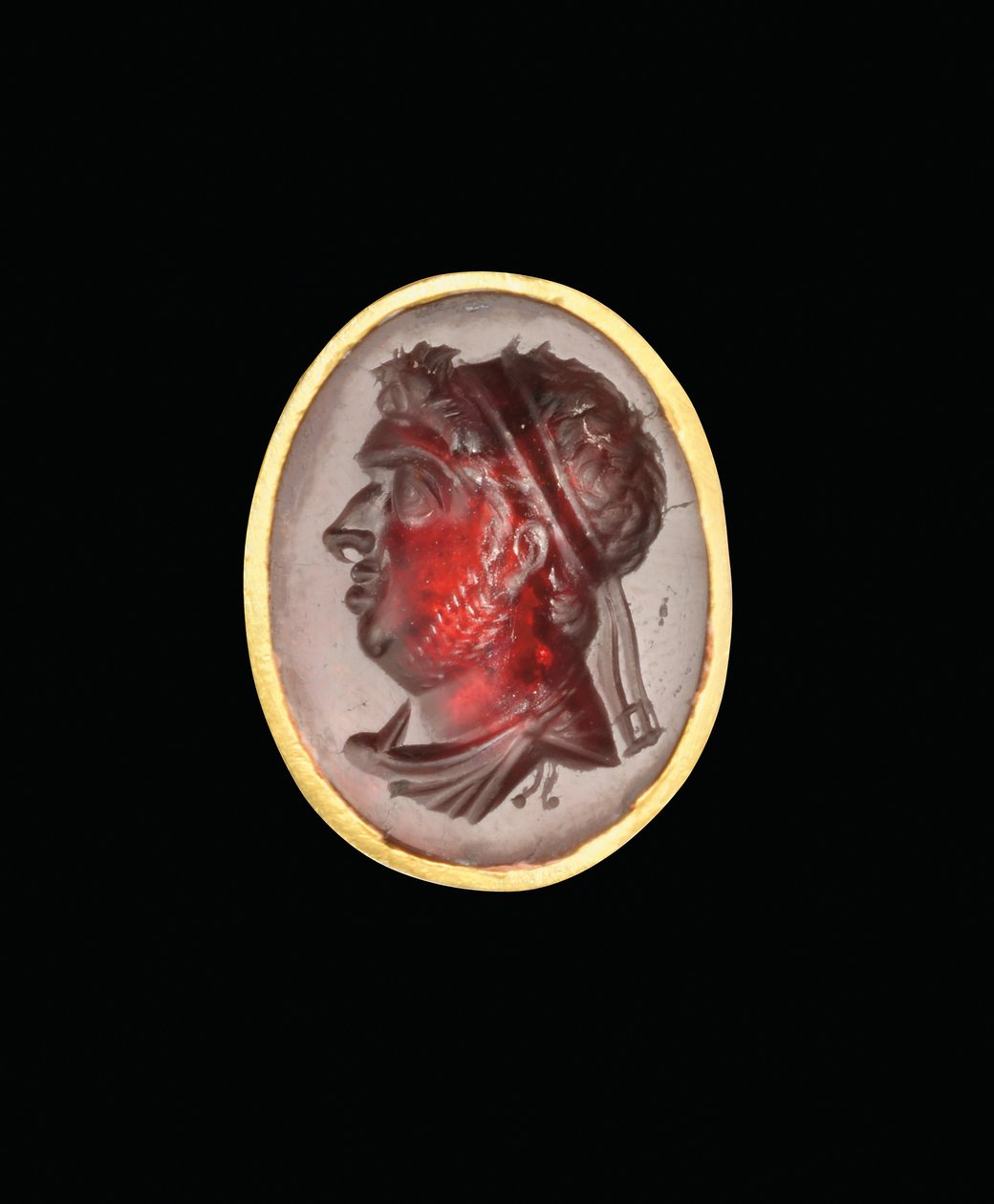 Hellenistic intaglio ring with royal portrait of a Ptolemaic ruler, probably Ptolemy IX, Soter II, late 2nd - early 1st century BC by Egyptian Ptolemaic Period