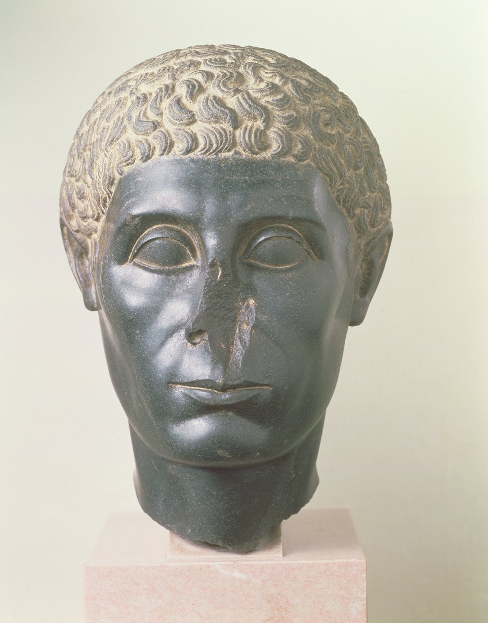 The Brooklyn Black Head, possibly from Mitrahineh, Late Ptolemaic Period (c.50 BC) by Egyptian Ptolemaic Period