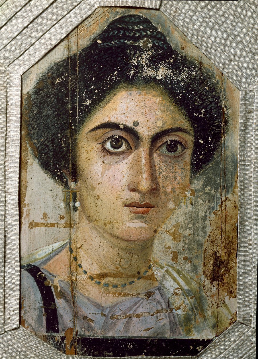 Egyptian antiquity: funeral portrait of a woman by Egyptian School