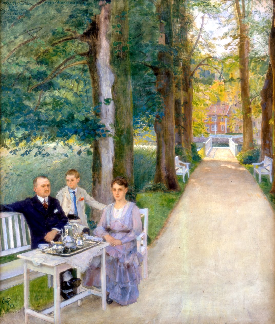 Joh Salve Kallevig, Gudrun Kallevig, Morten Kallevig by Hjalmer Eilif Emanuel Peterssen