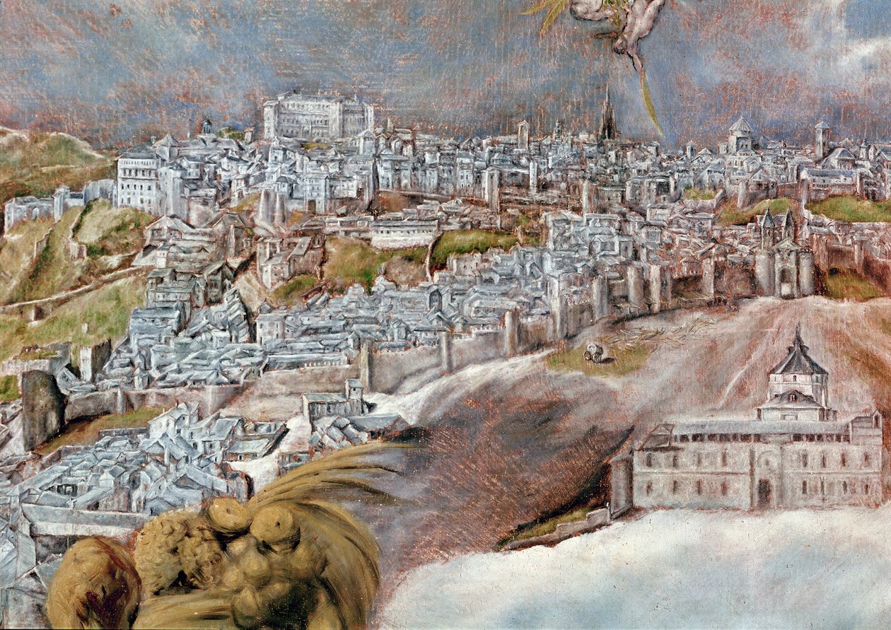 View and Map of the Town of Toledo, detail of the Tavera hospital, 1609 (detail) by El Greco