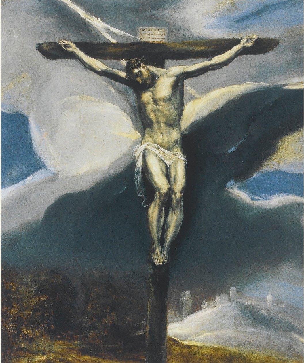 Christ on the Cross in a Landscape by El Greco