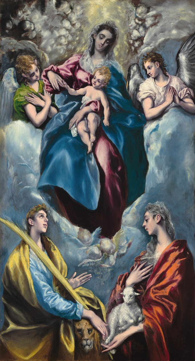 Madonna and Child with Saint Martina and Saint Agnes, 1597-1599 by El Greco