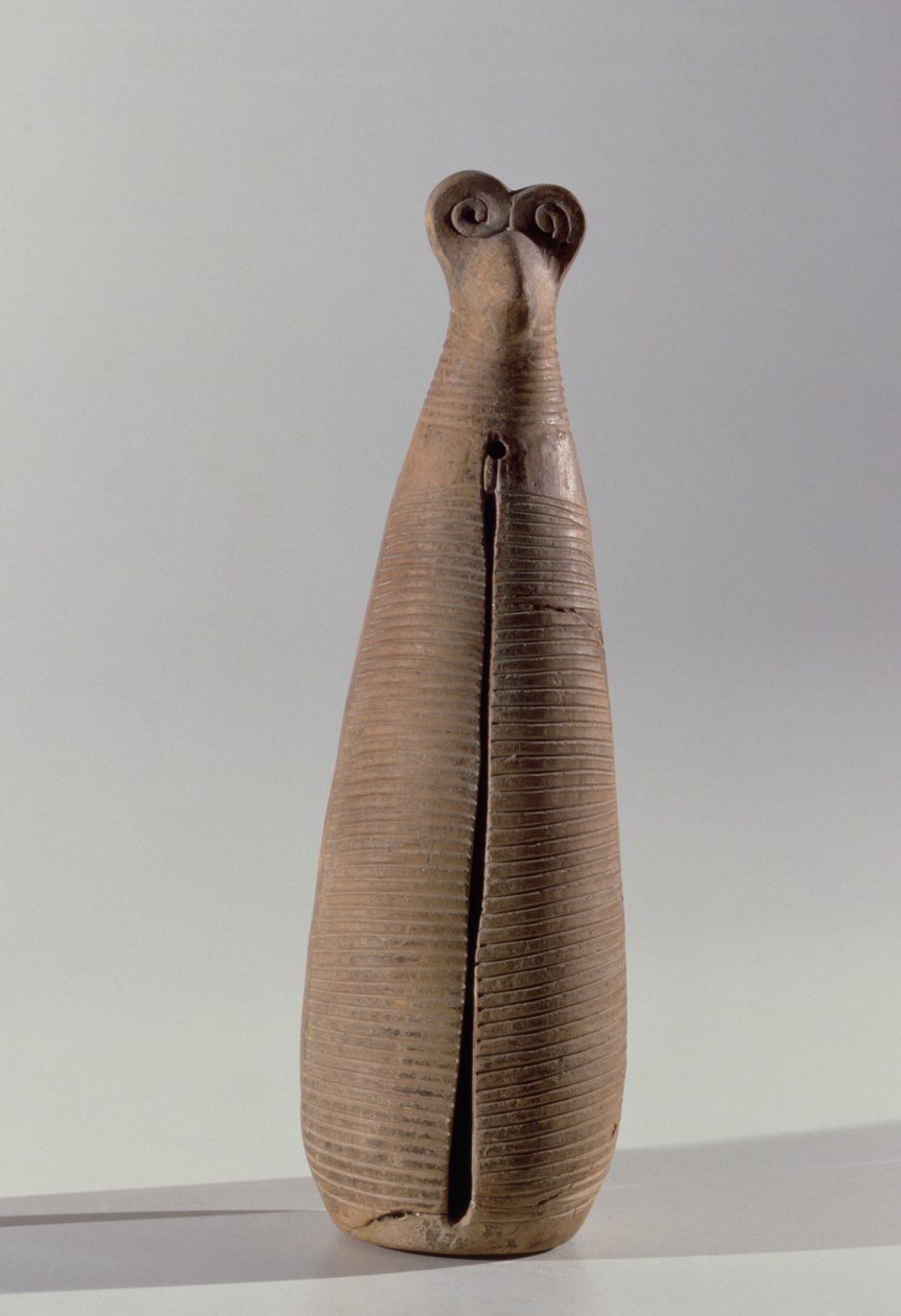 Wind instrument in the form of a robed woman, from Lorestan, Iran, early 1st millennium BC by Elamite